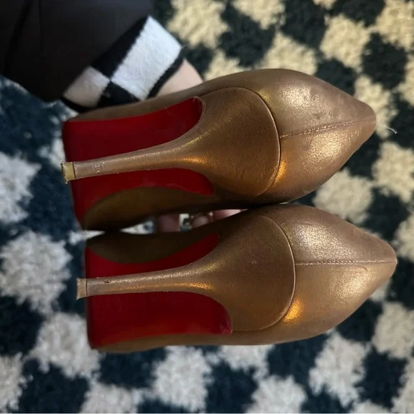 Christian Louboutin metallic peep toe heel 39 - Picture 3 of 8